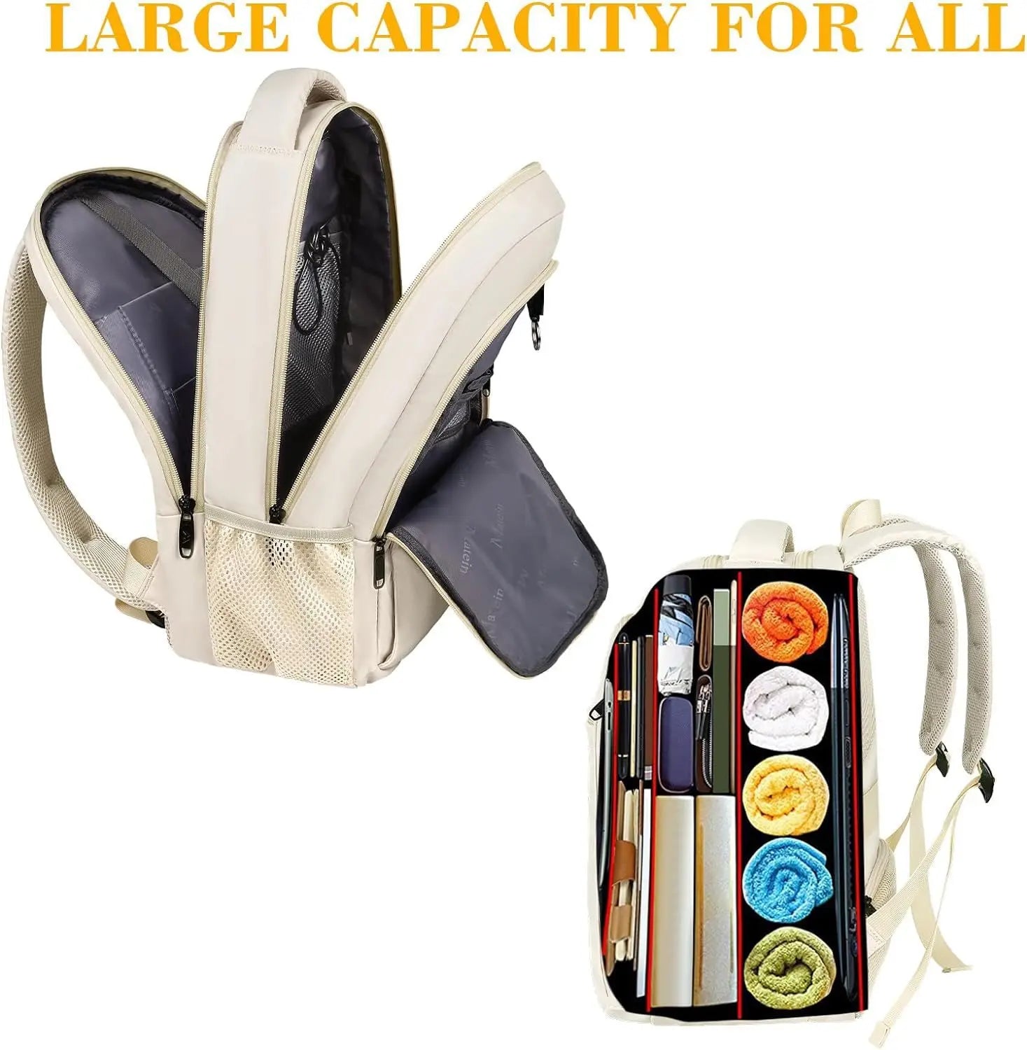 KTX-276819 Unisex Waterproof Notebook Backpack with USB Charging Port for Business Travel