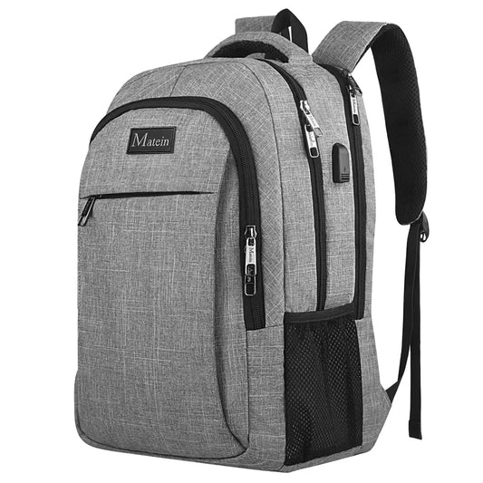 KTX-276819 Unisex Waterproof Notebook Backpack with USB Charging Port for Business Travel