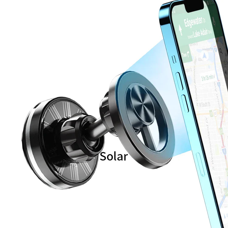 KTX-966931 Solar-Powered Magnetic Car Phone Holder with Stable Glass Adsorption and Foldable Design