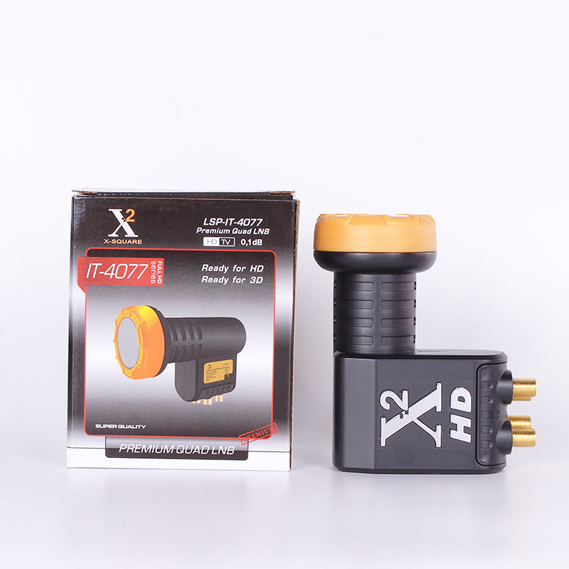 KTX-471891 Universal Ku-Band Four-Way LNB for Satellite TV Receivers, New Acrylic Material, Low Noise Ratio, 10.7-12.75 GHz Input