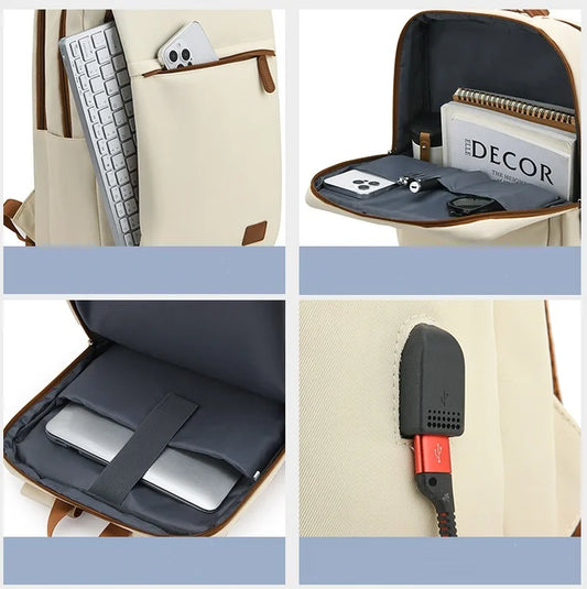 KTX-471123 Waterproof Laptop Backpack with USB Charging Port for Office and Travel