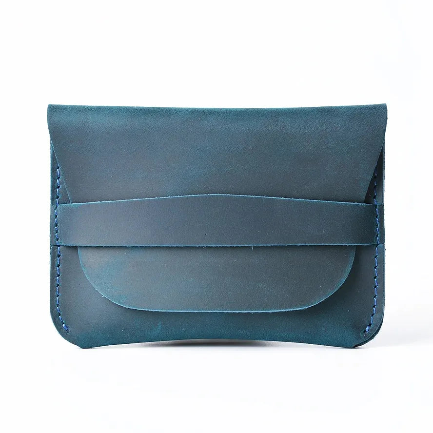 KTX-645011 Retro Waxed Canvas and Leather Motorcycle Wallet Card Holder