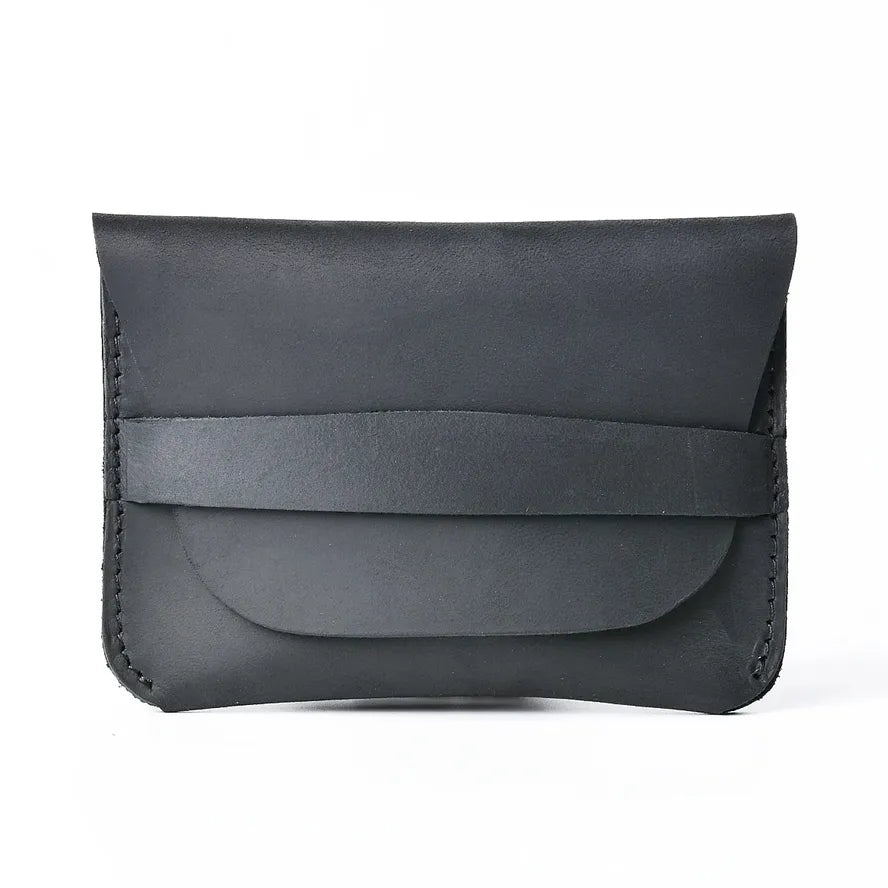 KTX-645011 Retro Waxed Canvas and Leather Motorcycle Wallet Card Holder