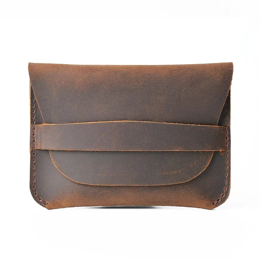 KTX-645011 Retro Waxed Canvas and Leather Motorcycle Wallet Card Holder