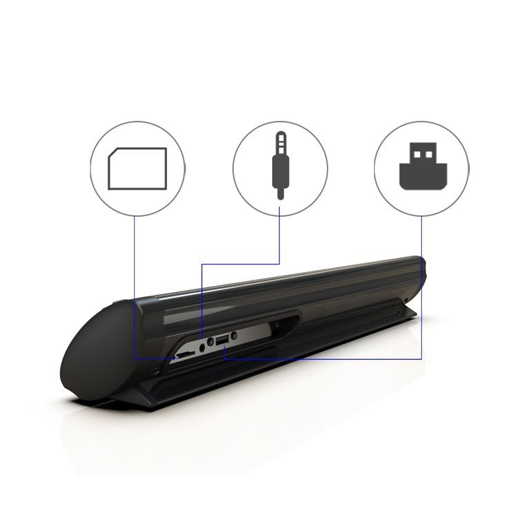 KTX-491795 Wall-Mounted Wireless Bluetooth Speaker with USB and 3.5mm Connectivity, Dual 5W Output, Built-in Radio and Voice Prompt Function