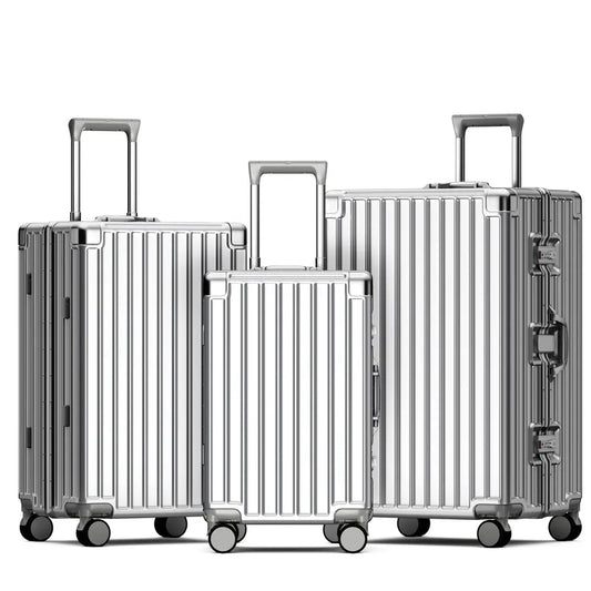 KTX-651091 Carry-On PC Trolley Bag Set with Aluminium Frame - 3-Piece Travel Luggage Suitcase Collection