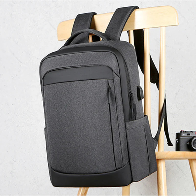 KTX-036243 High Capacity USB Charging Backpack for Travel - Black Design Suitable for Men