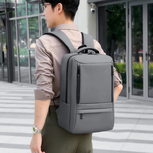 KTX-181971 Waterproof Nylon Laptop Backpack for Men & Women - USB Charging, 17 Inch Black Design