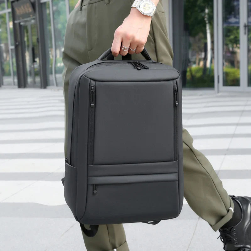 KTX-181971 Waterproof Nylon Laptop Backpack for Men & Women - USB Charging, 17 Inch Black Design