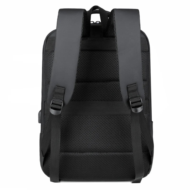 KTX-181971 Waterproof Nylon Laptop Backpack for Men & Women - USB Charging, 17 Inch Black Design