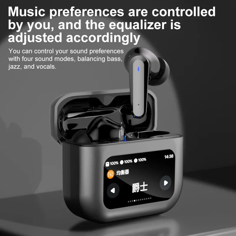 KTX-771731 AI Translation Bluetooth Headphones with ANC Noise Reduction and LCD Screen Battery Indicator
