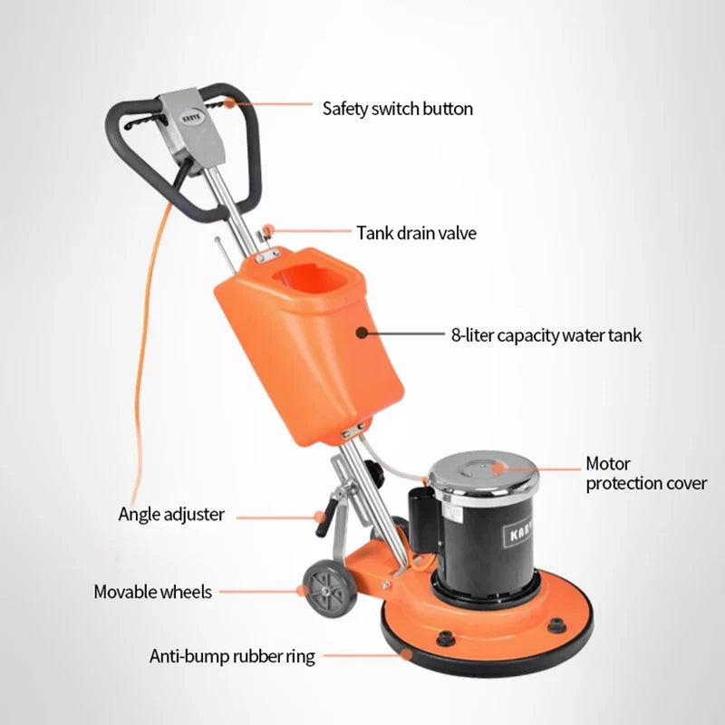 KTX-568787 20 Inch Floor Scrubber with 2.5HP Motor for Waxing, Polishing, and Cleaning Tasks