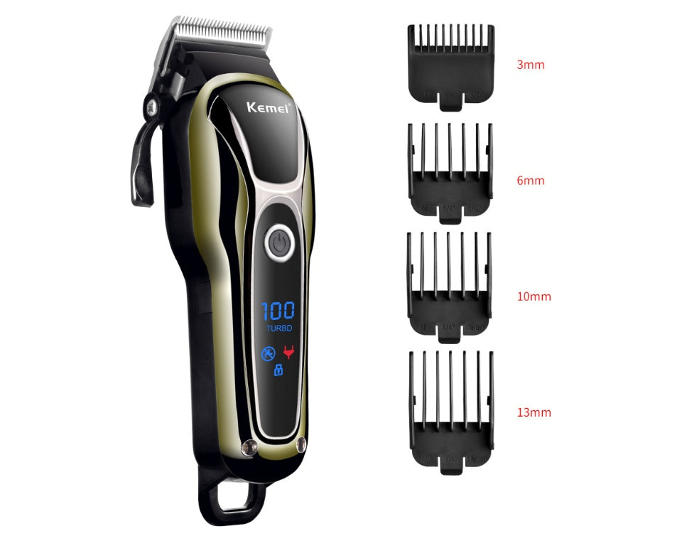 KTX-663635 Rechargeable Hair Clipper with LCD Display and Adjustable Blade Length