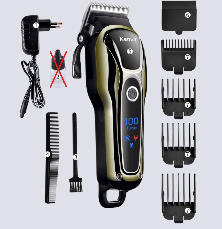 KTX-663635 Rechargeable Hair Clipper with LCD Display and Adjustable Blade Length