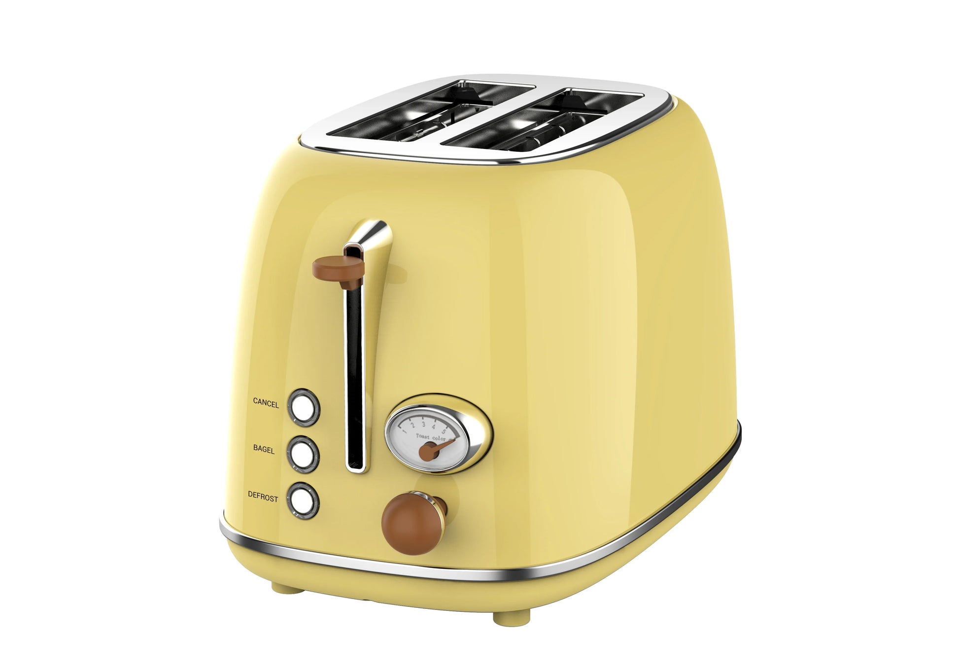 KTX-111507 Retro Stainless Steel Wide Slot Toaster for Bread and Waffles – 2 Slice Electric Toaster