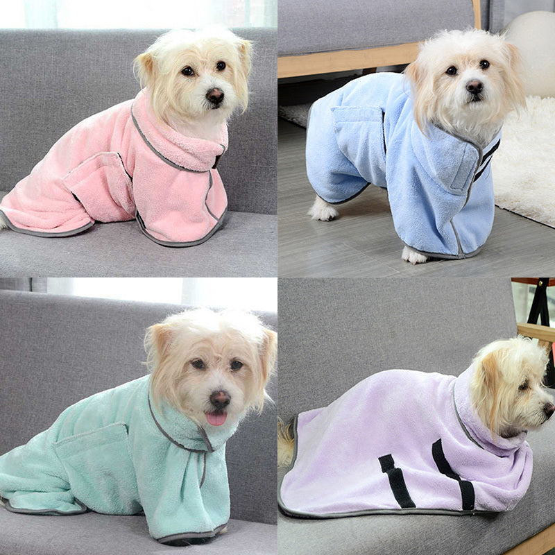JMT-035786 Quick-Drying Microfiber Dog Bathrobe & Towel for Pets - Absorbent, Cozy, and Machine Washable