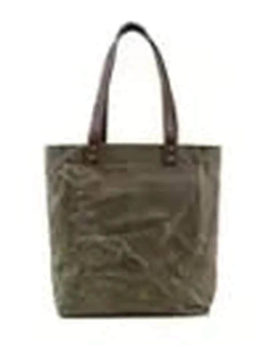 KTX-807699 Vintage Women's Waterproof Handbag in Waxed Canvas and Leather - Classic Shoulder Bag