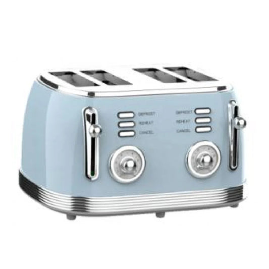 KTX-651603 4-Slice Toaster with 6-Browning Settings and Removable Crumb Tray for Defrosting and Reheating