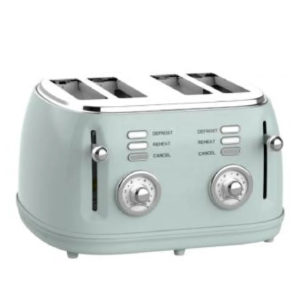 KTX-651603 4-Slice Toaster with 6-Browning Settings and Removable Crumb Tray for Defrosting and Reheating