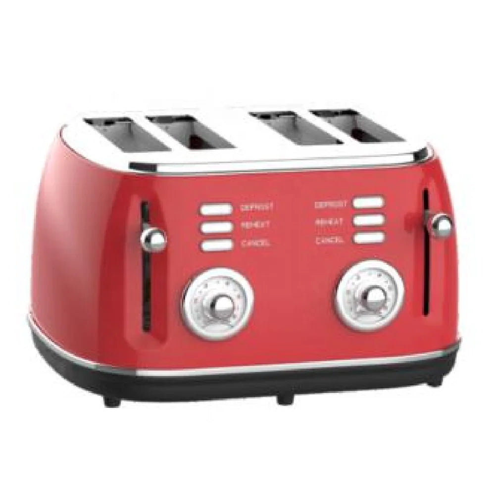 KTX-651603 4-Slice Toaster with 6-Browning Settings and Removable Crumb Tray for Defrosting and Reheating