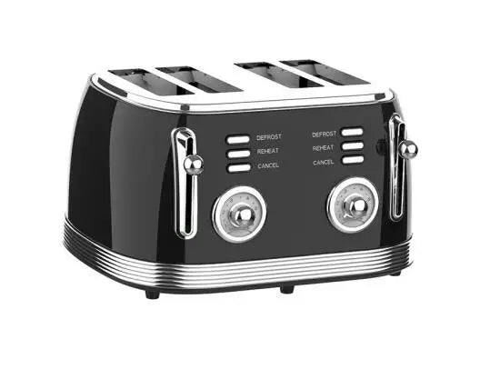 KTX-651603 4-Slice Toaster with 6-Browning Settings and Removable Crumb Tray for Defrosting and Reheating
