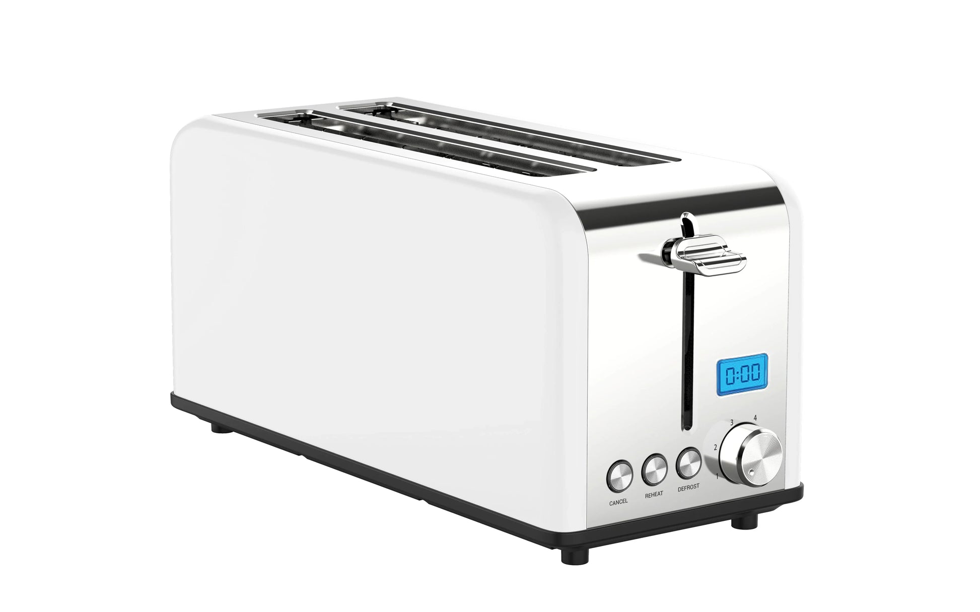 KTX-207507 Stainless Steel 4-Slice Long Slot Toaster with LCD Timer Display