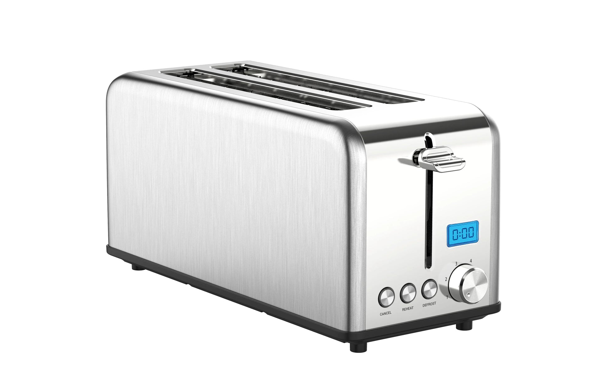 KTX-207507 Stainless Steel 4-Slice Long Slot Toaster with LCD Timer Display