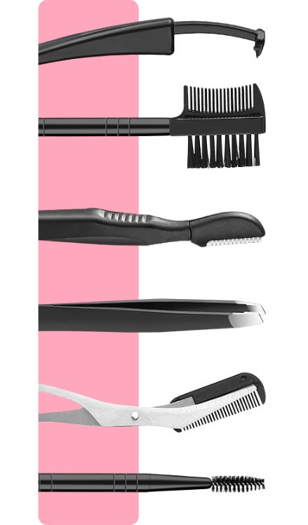 KTX-470803 Stainless Steel Eyebrow Trimmer Set with Shaving Tool, Perfect for Precision Grooming