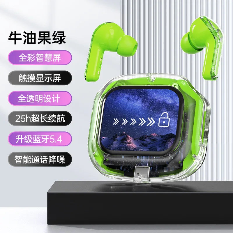 KTX-345747 AirMAX A9Pro In-Ear Bluetooth Headset with Transparent LCD Screen and Long Battery Life