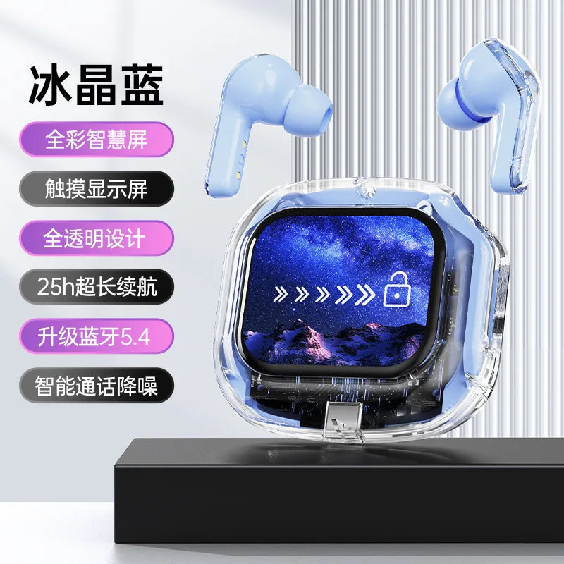 KTX-345747 AirMAX A9Pro In-Ear Bluetooth Headset with Transparent LCD Screen and Long Battery Life