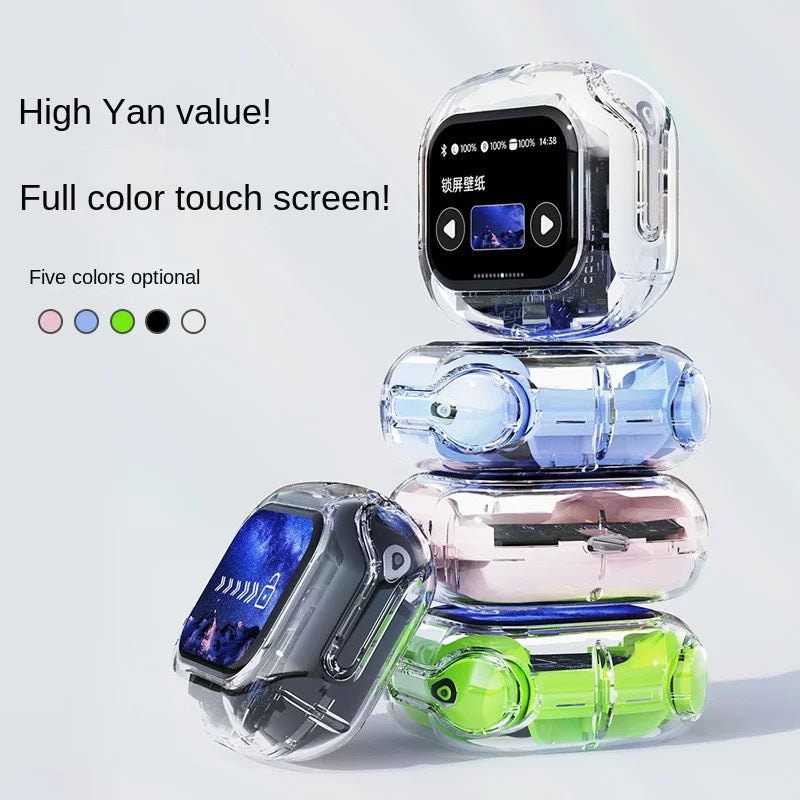 KTX-345747 AirMAX A9Pro In-Ear Bluetooth Headset with Transparent LCD Screen and Long Battery Life