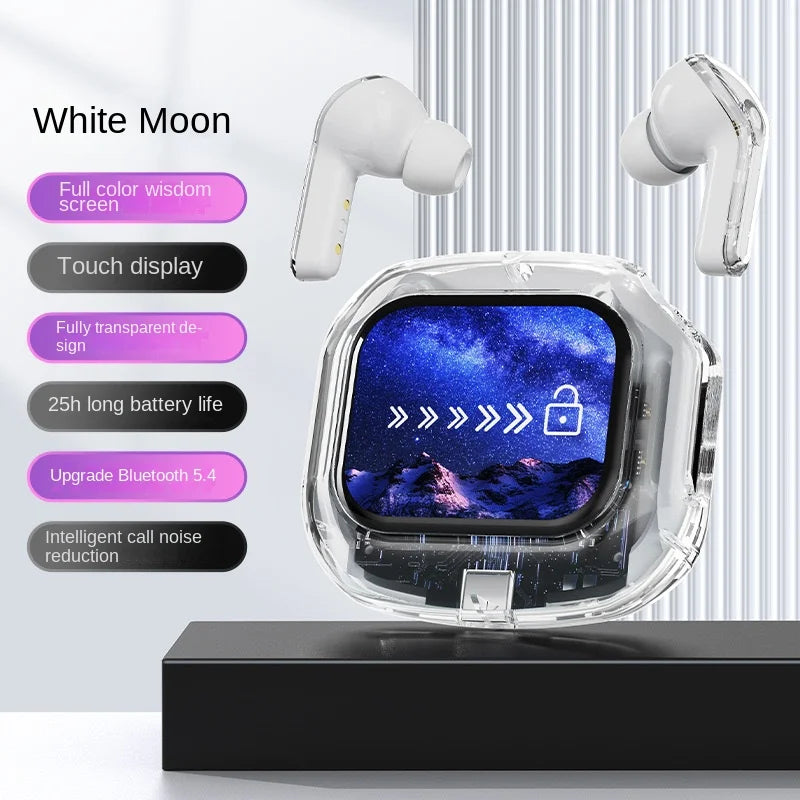 KTX-345747 AirMAX A9Pro In-Ear Bluetooth Headset with Transparent LCD Screen and Long Battery Life