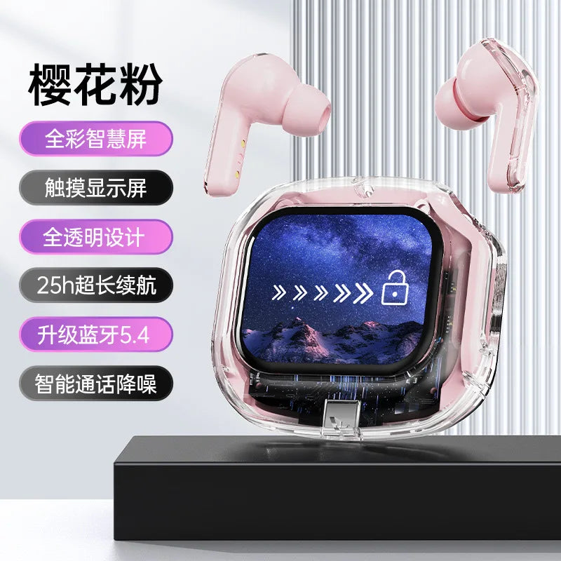 KTX-345747 AirMAX A9Pro In-Ear Bluetooth Headset with Transparent LCD Screen and Long Battery Life