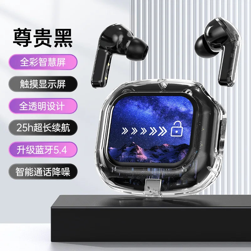 KTX-345747 AirMAX A9Pro In-Ear Bluetooth Headset with Transparent LCD Screen and Long Battery Life