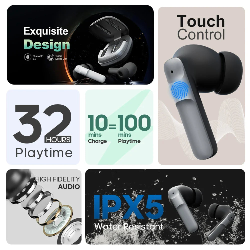 KTX-230483 Bluetooth 5.2 Wireless Gaming Earbuds - TWS Earphones for Seamless Audio Experience