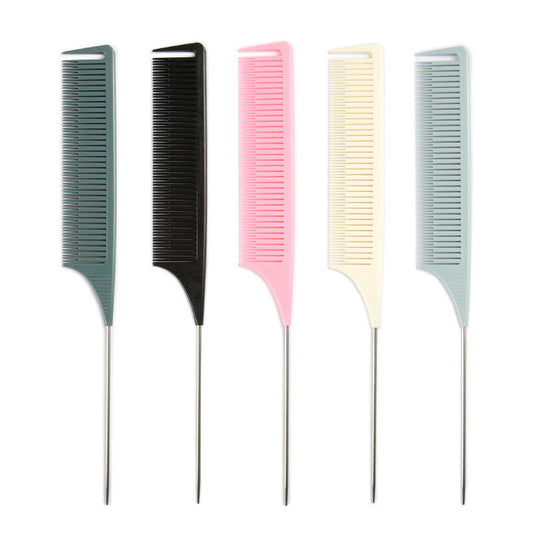 KTX-680595 Multi-Color Plastic Styling Comb for All Hair Types - Lightweight, Durable Plastic, Black and Grey Options