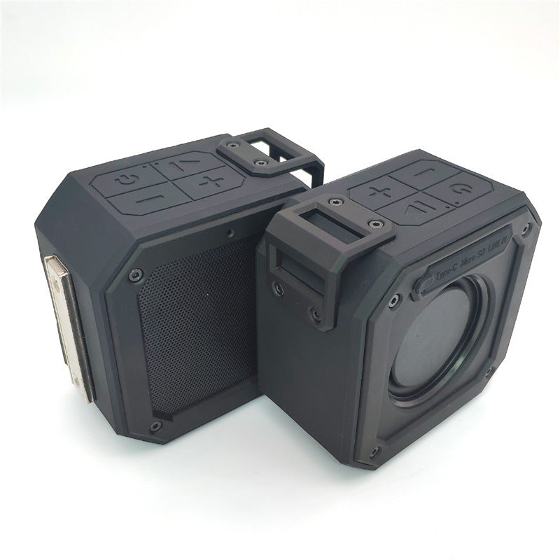 KTX-169875 Portable Bluetooth TWS Card Speaker with Radio Function and 15W Output, Dustproof, 12-Hour Playtime, USB Charging, TF Card Support, Black