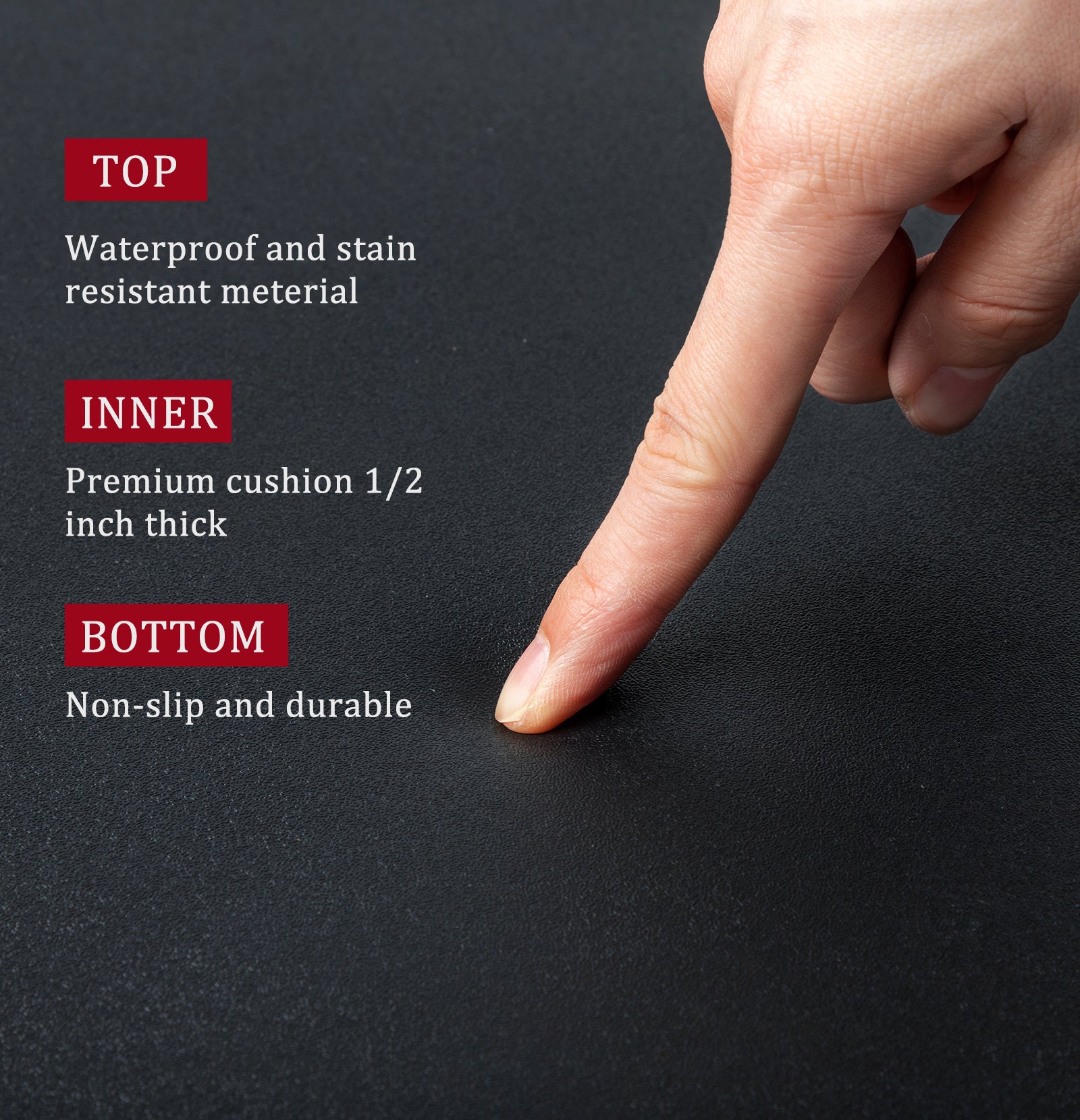 KTX-810515 Anti-Fatigue Black Salon Mat with Round Cutout, 3ft x 4.5ft, PVC & High-Density Foam