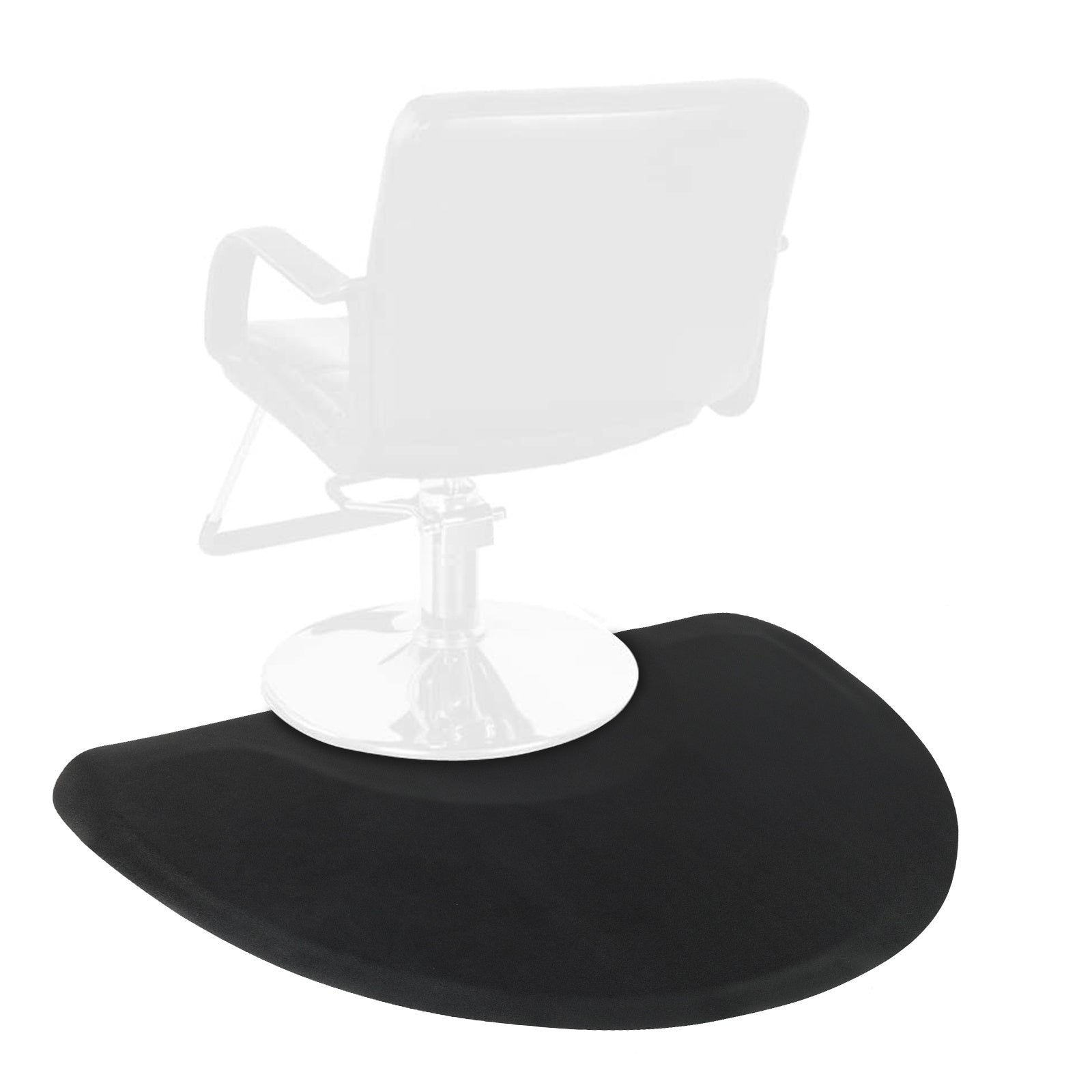 KTX-810515 Anti-Fatigue Black Salon Mat with Round Cutout, 3ft x 4.5ft, PVC & High-Density Foam