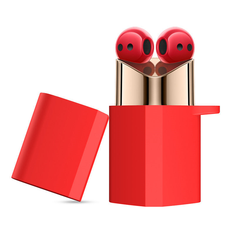 KTX-362579 Fashionable Silicone Case for Huawei FreeBuds Lipstick - Red and Wine Red