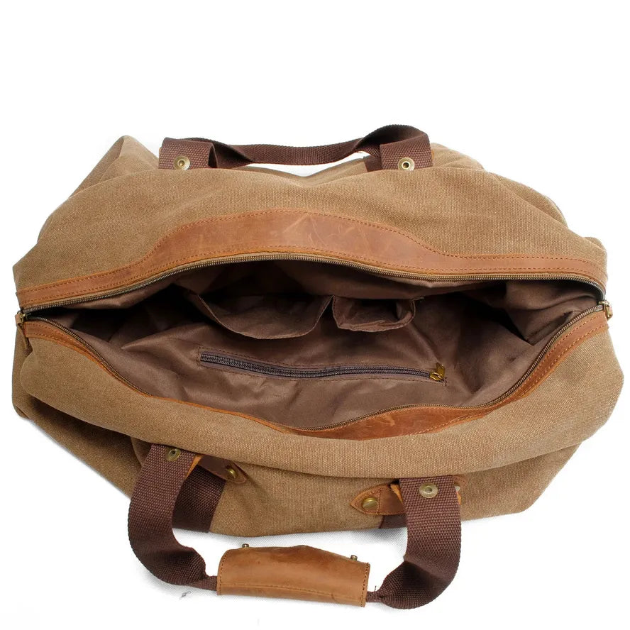 KTX-714003 Retro Canvas Sports Duffle Bag with Zipper Closure - Lightweight & Durable Travel Tote in Multiple Colours