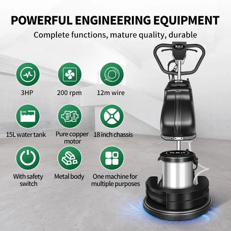 KTX-108883 3HP 175rpm Single Brush Walk-Behind Floor Washing Machine for Commercial Use