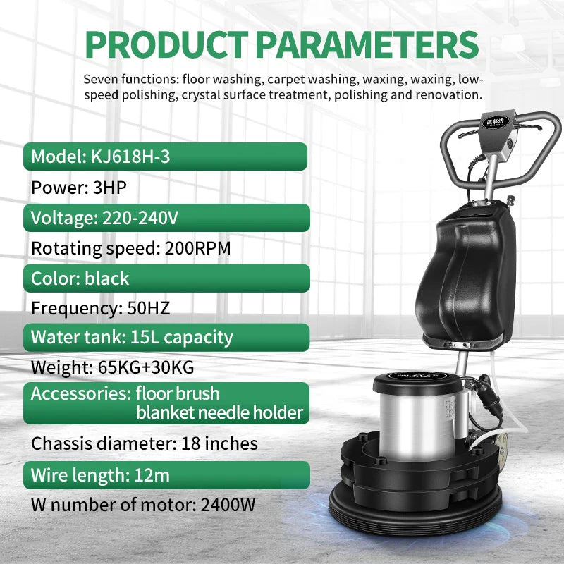 KTX-108883 3HP 175rpm Single Brush Walk-Behind Floor Washing Machine for Commercial Use