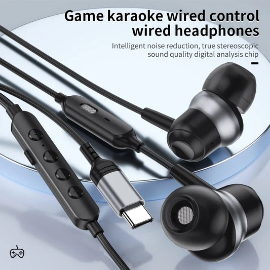 KTX-935315 Wired Type-C Earphone with Microphone for Live Streaming, Singing, and Gaming