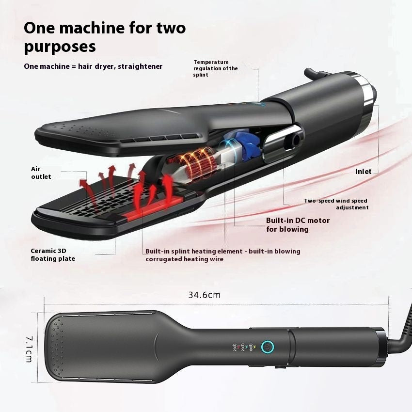 KTX-664787 Two-in-One Hair Dryer and Straightener for Wet and Dry Use - 300W Dual-Function Electric Styling Tool
