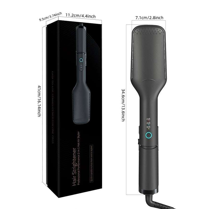 KTX-664787 Two-in-One Hair Dryer and Straightener for Wet and Dry Use - 300W Dual-Function Electric Styling Tool
