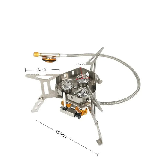 KTX-631955 Portable Folding Gas Stove with 3 Burners for Outdoor Camping and Picnic Use