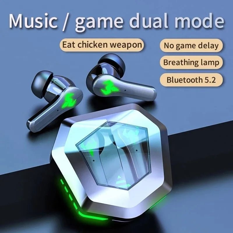 KTX-656467 Low Latency Gaming Earbuds with Mic, Wireless TWS Headset for Bass Audio Sound Positioning, Sports Ready