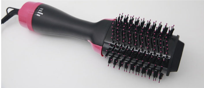 KTX-630867 Three-in-One Hot Air Comb for Easy Hair Drying, Curling, and Straightening in Pink, 1000W with 360-Degree Rotating Power Cord