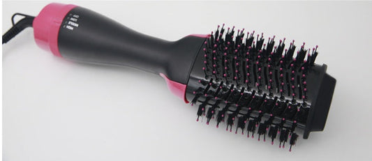 KTX-630867 Three-in-One Hot Air Comb for Easy Hair Drying, Curling, and Straightening in Pink, 1000W with 360-Degree Rotating Power Cord